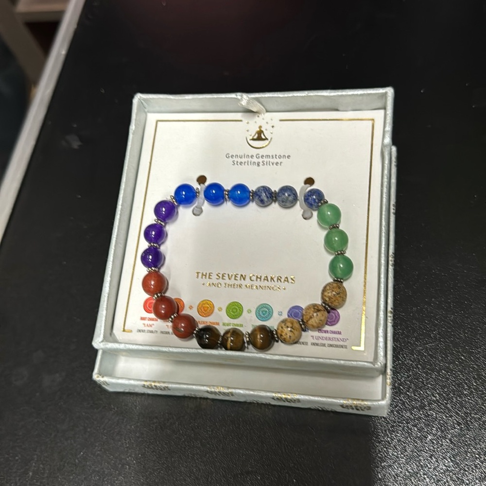 Shivam Sterling Silver Chakra Bracelet